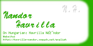 nandor havrilla business card